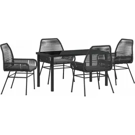 vidaXL Gartenmöbel-Set 5-tlg. Schwarz
