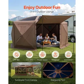 Vevor Pop-up-Pavillon 4,57x4,57m Braun
