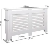Wohnling Heizkörperverkleidung WL5,746 Weiß Matt Lackiert 152x83x19 cm
