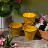 MARELIDA Duftkerzen Citronella Garten Balkon Outdoorkerzen im Metalleimer 3St.