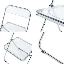 [en.casa] Klappstuhl Pornainen 2 Stk. Transparent
