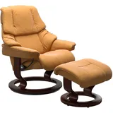 Stressless Stressless® »Reno«, (Set, Relaxsessel mit Hocker), mit Classic Base, Größe S, M & L, Gestell Braun