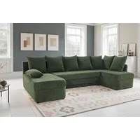 Wohnlandschaft JOCKENHÖFER GRUPPE "U-Form, B: 260 cm", grün (grün 426, 03), B:260cm T:85cm, Korpus: 100% Polyester;Kissen: 100% Polyester, Sofas, Wohnlandschaft, mit Bettfunktion & Bettkasten