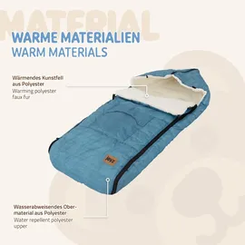 joyz Babyfußsack, 94x48x10 cm Jeans-Blau aus Polyester Joyz