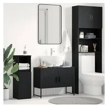 vidaXL Waschbeckenschrank mit Tür Schwarz Eichen-Optik 80 x 30 x 60 cm Holzwerkstoff