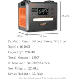 SOLARPLAY Q2501 Q2402M tragbares Kraftwerk 2160WH 2304WH LiFePO4-Batterie mit 2400W/2500W (4800W Peak) Solargenerator