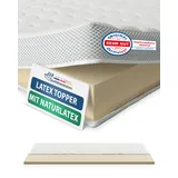 AM Qualitätsmatratzen Premium Latex Topper 140x200cm RG65 - Made in Germany - Atmungsaktiver Naturlatex Topper 140x200-6cm - Matratzenauflage 140x200 mit Lyocell Bezug und Anti-Rutsch Funktion