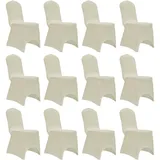 vidaXL Stuhlhusse Stretch Creme 12er Set