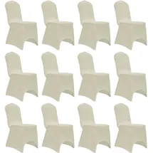 vidaXL Stuhlhusse Stretch Creme 12er Set