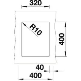 Blanco Subline 320-U cafe + Handbetätigung + InFino