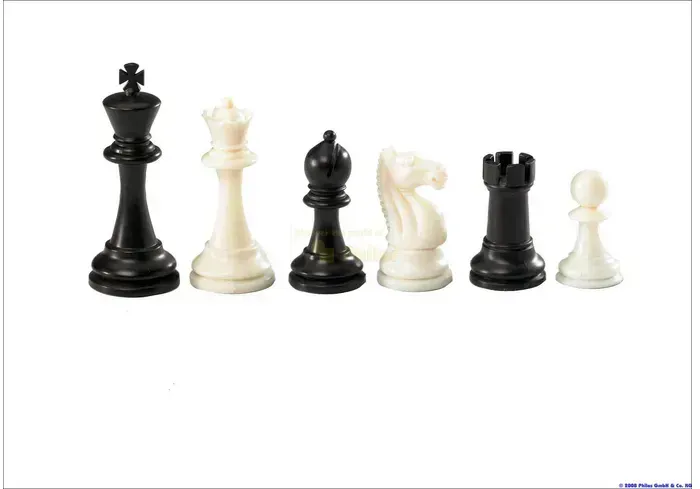 Philos-Spiele Nerva,KH 95 mm,Schachfiguren Kunststoff schwarz/weiß, gewichtet, im Polybeutel 2010