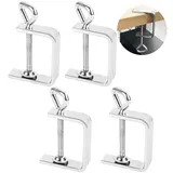 RUNEAY C Klemme 4 Stück, Tischklemme C Zwinge Schraubklemme, Trägerklemme für Zwingen Verstellbaren Schraubzwingen Klein C-Klemme Edelstahl Tischklammern Universal Schraubzwingen