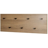 Haku-Möbel HAKU Wandgarderobe Parma Holzoptik Braun eiche Holz 7 Haken 80,0 x 30,0 cm