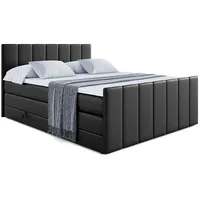 Altdecor Boxspringbett Schwarz Hochglanz, Höhe ca. 20 cm, 200x200