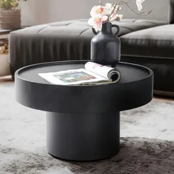 Kadima Design Couchtisch Schwarz, Metall, Einzigartiges Pilz-Design. 60x60x36 cm