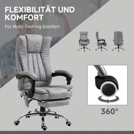 Vinsetto Bürostuhl Mikrofaser Grau