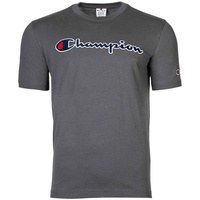 Champion Herren T-Shirt - CML Champion Logo, Rundhals, Baumwolle, einfarbig Grau L