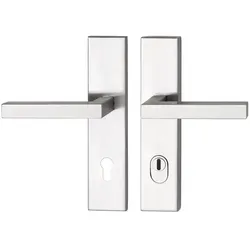 SH-Drückergarnitur MALMÖ-auf Schild, DIN PZ92, mit Kzs. Edelstahl