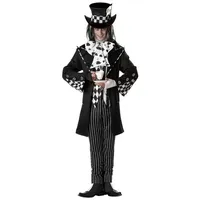 California Costumes Kostüm Dunkler Clown Halloweenkostüm Hutmacher schwarz-weiss schwarz XL
