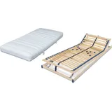 Set: Malie 7 Zonen 140x200 cm H3 plus Lattenrost Malie Olymp in 140x200 cm - Weiß