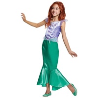 Metamorph Kostüm Disney's Arielle Classic Kostüm für Kinder, Märchenhaftes Kleid der Disney Prinzessin grün 110-116