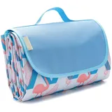 Strandmatte Gepolstert 200x200 Sandfreie Stranddecke Oxford Cloth PVC Waterproof picknickdecke mit Tragegriff Extra Dicke Campingdecke für Outdoor Picknick & Camping (200 * 200, Flamingo)