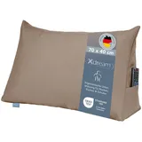 XDREAM Rückenkissen ergonomisches Keilkissen für Bett und Sofa, 1-tlg., als Kopfkissen oder Venenkissen verwendbar, mit praktischem Seitenfach braun