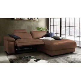 KAWOLA Ecksofa Lola Leder Recamiere rechts braun