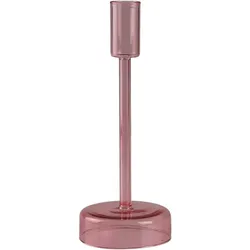 Kerzenständer AM DESIGN "aus roséfarbenem Glas", rosa (rosé), B:8cm H:15cm, Glas, Kerzenhalter, stilvolle Ergänzung für romantische Dekorationen