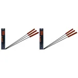 VAGGAN 2 x Grillschweine Vaggan Grillspieße 3er Set 48cm Grillzubehör