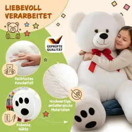 monzana Monzana® Teddybär L - XXXL 50-175cm Weiches Fell Schleife Tatzendruck Geschenk Plüschtier Kuscheltier Stofftier Riesen Teddy Bär