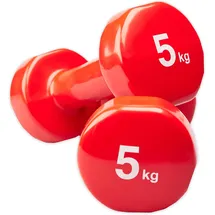 Matchu Sports Vinyl Kurzhantelset Gymnastikhanteln 0,5/1/2/3/4/5 kg rot