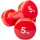 Matchu Sports Vinyl Kurzhantelset Gymnastikhanteln 0,5/1/2/3/4/5 kg rot