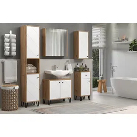 trendteam Waschbeckenunterschrank Touch 69 x 61 x 33 cm Weiß Matt