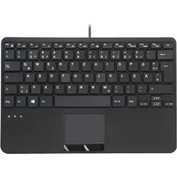 Perixx PERIBOARD-525 DE B, Kabelgebundene Mini-USB-Tastatur mit Touchpad, Scherentasten,