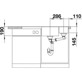 Blanco Axia III 6 S rechts Einbauspüle silgranit vulkangrau Handbetätigung 1000 x 510 mm