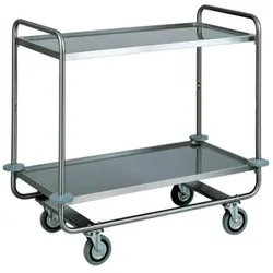 Fimar Servicewagen Schwerer Transport - 2 Edelstahlböden Kapazität 150 kg - Abmessungen 110x60x100(h) cm - Räder ø125 mm