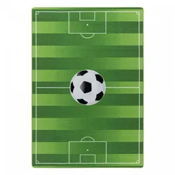 Kinderteppich Fußball, Fußballfeld mit Flaggen Motiv, Höhe 9 mm Ökotex Standard