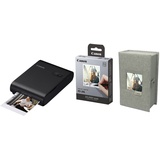 Canon SELPHY SQUARE QX10 mobiler WLAN-Farbfotodrucker, Premium-Kit, Schwarz