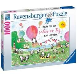 Ravensburger Puzzle 19473 Sheepworld Schöner Tag zum Abheben, 1000 Puzzleteile bunt