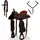 vidaXL Western-Sattel, Halfter & Brustblatt Echtleder 15" Braun