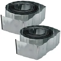 relaxdays Rasenkante 2 x Rasenkante 10m Metall silberfarben