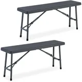 Relaxdays Bierbank 42 x 100 x 25 cm Grau