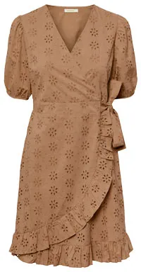 Tchibo - Kleid mit Lochstickerei - Terrakotta - Gr.: 34