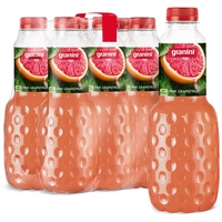 granini Trinkgenuss Pink-Grapefruit (6 x 1l), 45% Frucht, Pink Grapefruit Fruchtsaftgetränk mit Fruchtfleisch, vegan, natürlich, mit Pfand