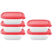 Neez Frischhaltedosen mit Deckel (5 Behälter + 5 Deckel) Plastik Gefrierdosen, BPA-freie Lebensmittelbehälter, Spülmaschinen und Mikrowellengeeignet Vorratsdosen (500ml)