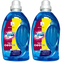 PUROX COLOR Flüssigwaschmittel (33 Waschladungen) – Gel für farbige Textilien, entfernt Flecken, vollständig ausspülbar, umweltfreundlich, schützt vor Kalkablagerungen, 1 l (Packung mit 2)