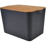 homéa Aufbewahrungsbox 40 x 27 x 24,5 cm 1-tlg. Beige/Grau