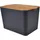 homéa Aufbewahrungsbox 40 x 27 x 24,5 cm 1-tlg. Beige/Grau