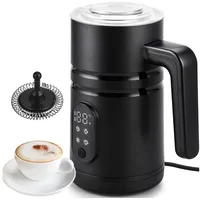 CkeyiN Milchaufschäumer Elektrischer 4 in 1 Automatischer Milchschäumer 350ml Milchschäumer, 400 W, für Heißer Kalter Milchschaum Heiße Schokolade Latte Cappuccino schwarz